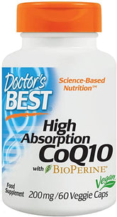 Coenzym Q10 200 MG og Piperin Bioperin vegan 60 kapsler DOCTOR'S BEST